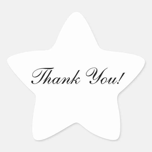 Thank You Star Shaped Sticker (Front)