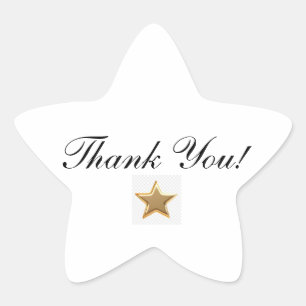 Thank You Star Shaped Sticker