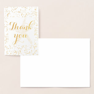 Thank You Starfish Sprinkles Stylish Beach Cool Foil Card