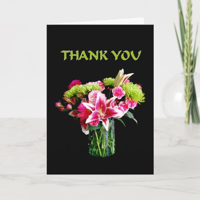 Thank You, Stargazer Lily Bouquet You Card (Front)