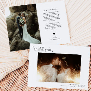 Thank You Stars Horizontal Photo Wedding Card