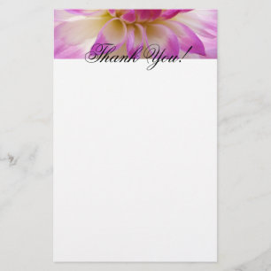 Thank You! stationery Pink White Dahlia Flowers
