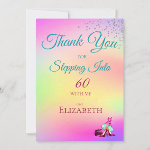 Thank You Stepping Into Elegant Glitter Colorful  Invitation