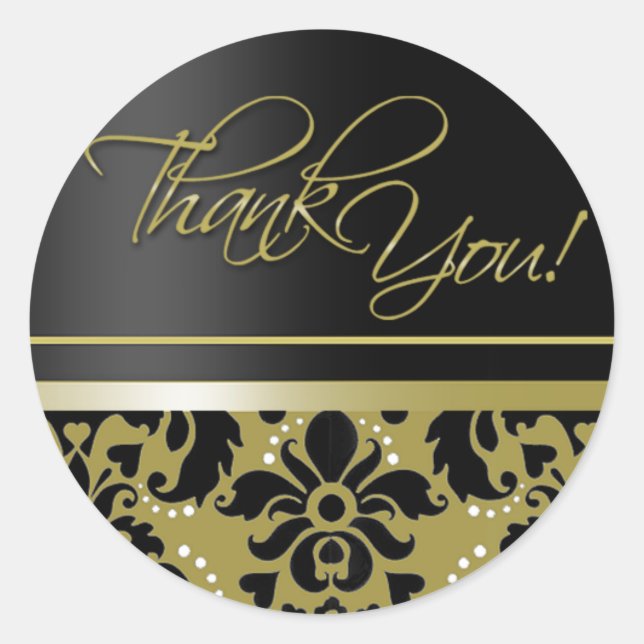 Thank You Sticker (Chaucer/black gold) (Front)