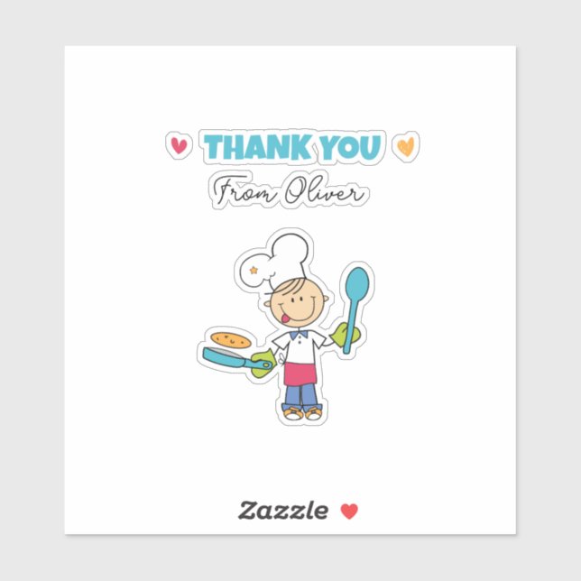 Thank You Sticker – Cute Chef Pancake Theme (Sheet)