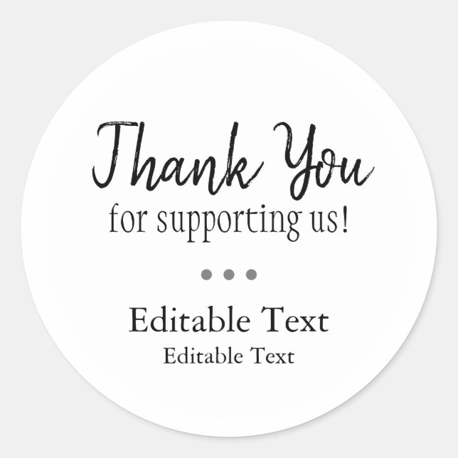 Thank You Sticker Editable Text (Front)