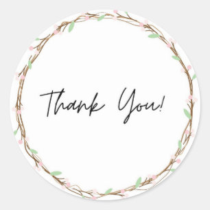 Thank you sticker flower theme