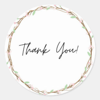 Thank you sticker flower theme