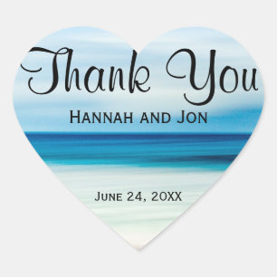 Thank You Sticker for a Beach Wedding
