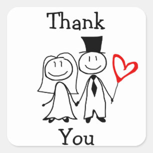 "Thank You" Sticker for Wedding Thank You Cards