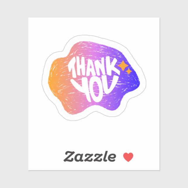  Thank You Sticker – Hand Lettering Gradient Style (Sheet)
