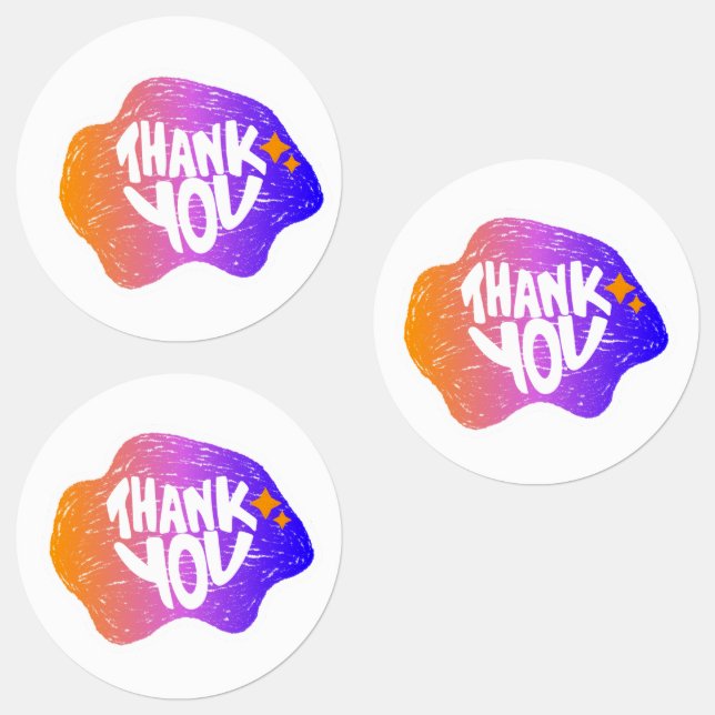 Thank You Sticker – Hand Lettering Gradient Style (Group)