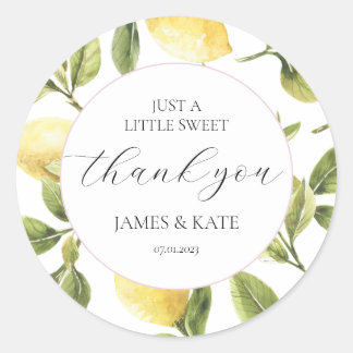 Thank You Sticker Lemon Baby Shower Bridal Shower 