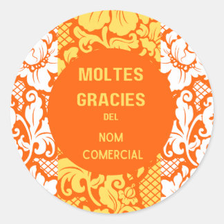 "Thank you" sticker- "moltes gràcies"-Design 2 Classic Round Sticker