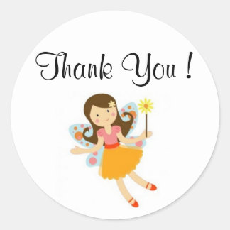 thank you sticker with fairy