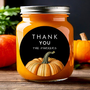 Thank you sticker with pumpkin