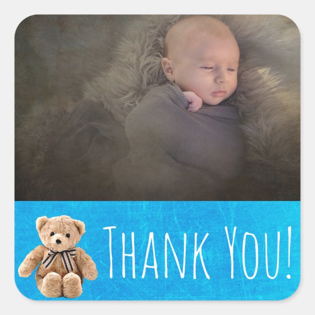 Thank You Sticker with your baby's photo (Front)