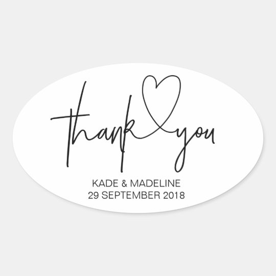 Thank You Stickers Black and White