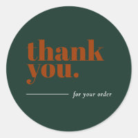 Thank You Stickers for Small Business Green Orange