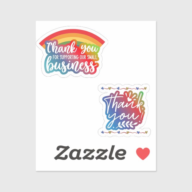 Thank you stickers for supporting small business (Sheet)