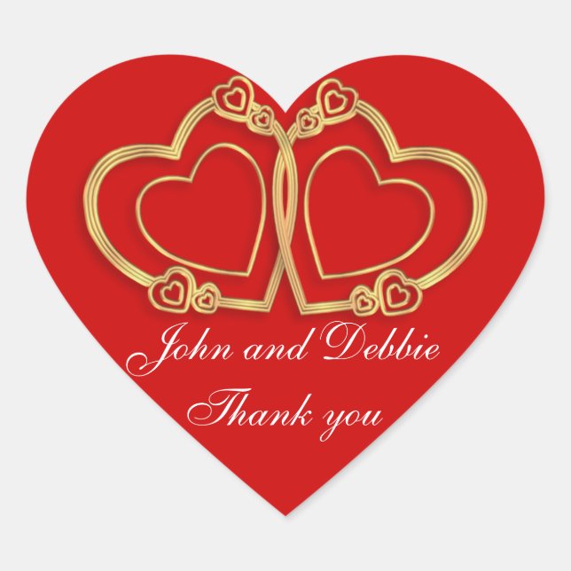 Thank you stickers for wedding favours (Front)