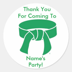 Thank You Stickers Martial Arts Green Belt
