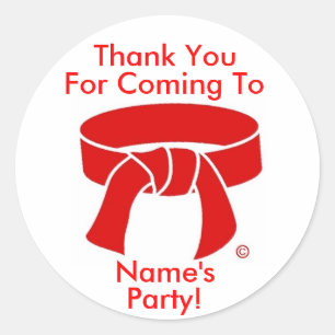 Thank You Stickers Martial Arts Red Belt