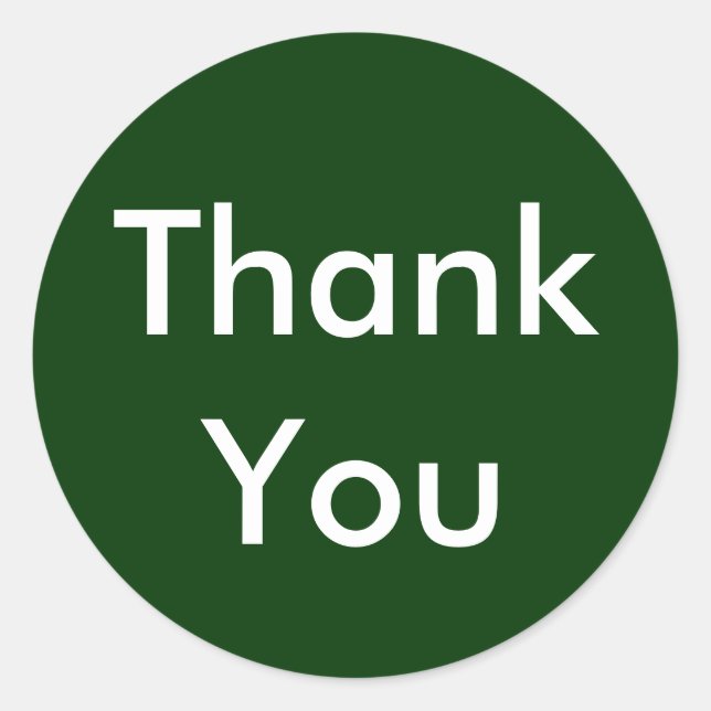 Thank You Stickers on Dark Green Background (Front)