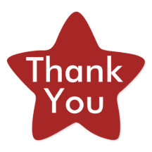 Thank You Stickers on Red Background