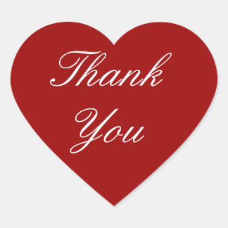Thank You Stickers on Red Heart