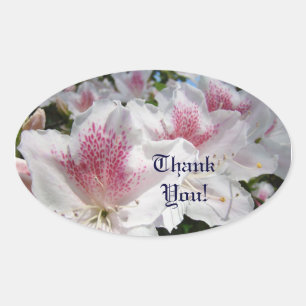 Thank You! stickers Pink White Azalea Flowers