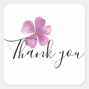 Thank You Stickers - Purple Watercolor Flower