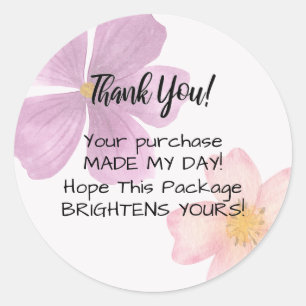 Thank You Stickers - Purple Watercolor Flower