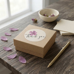 Thank You Stickers - Purple Watercolor Flower