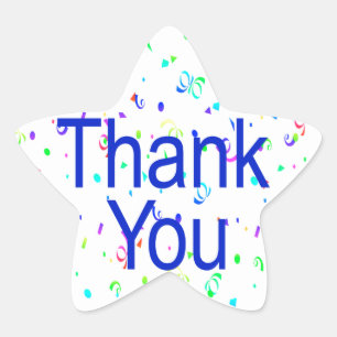 Thank You Stickers with Streamers