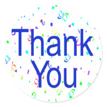 Thank You Stickers with Streamers