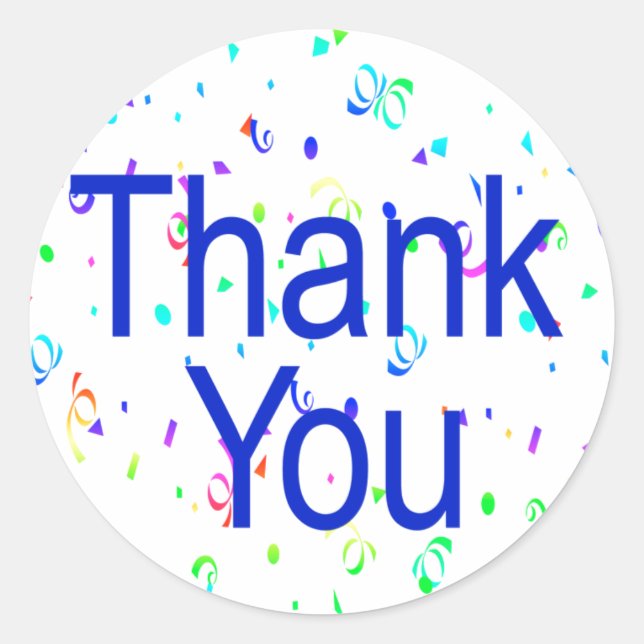 Thank You Stickers with Streamers (Front)