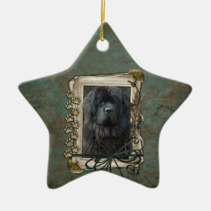 Thank You - Stone Paws - Newfoundland Ceramic Tree Decoration