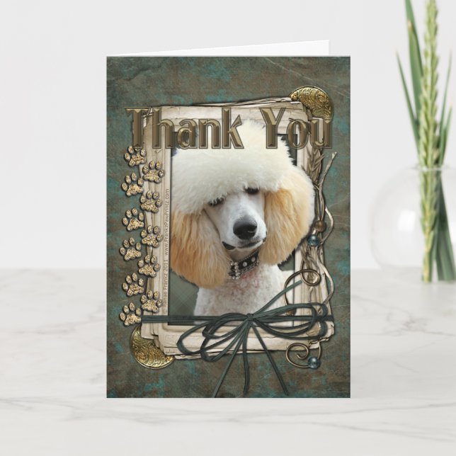 Thank You - Stone Paws - Poodle - Apricot Card (Front)