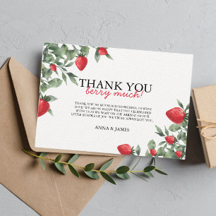 Thank you Strawberry Baby Shower Card