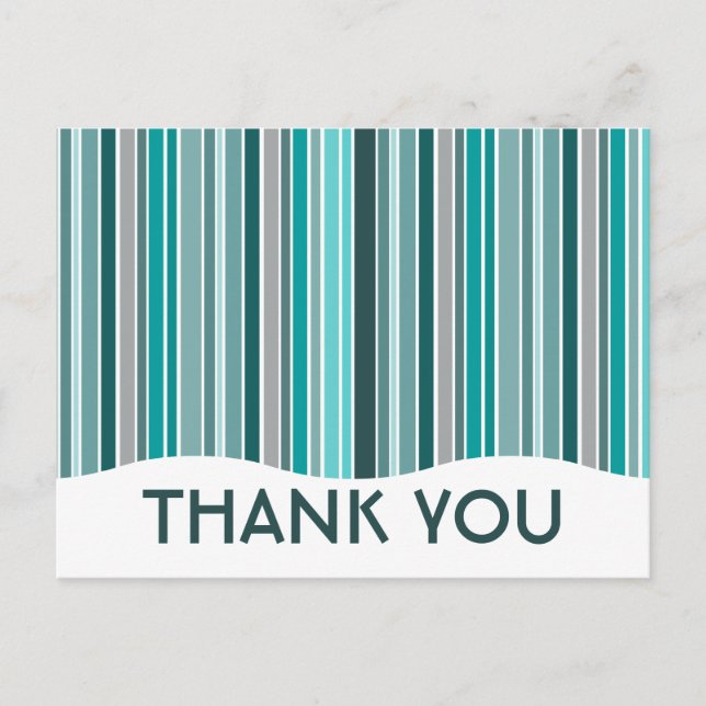thank you : striped curtain : postcard (Front)