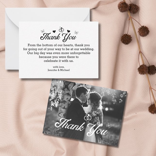 thank you stylish script photo wedding budget card (Creator Uploaded)