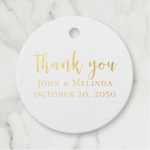 Thank You Stylish Simple Monogram Minimalist Favour Tags