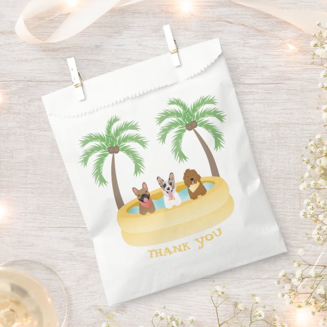 Thank You Summer Dogs Swimming Pool Favour Bag (Clipped)