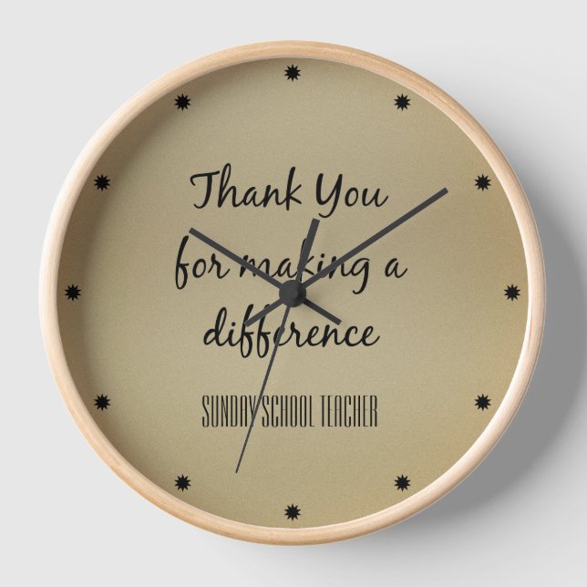 Thank You Sunday School Teacher Clock (Front)