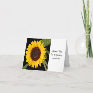 Thank You Sunflower Greeting Card - Thanks inside