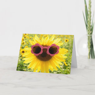 Thank You Sunflower with Pink Sunglasses