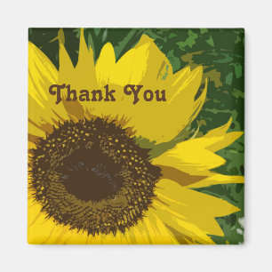 Thank You Sunflower Yellow Flower Appreciation Magnet