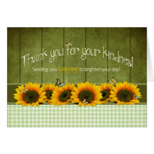 Thank You - Sunflowers and butterflies