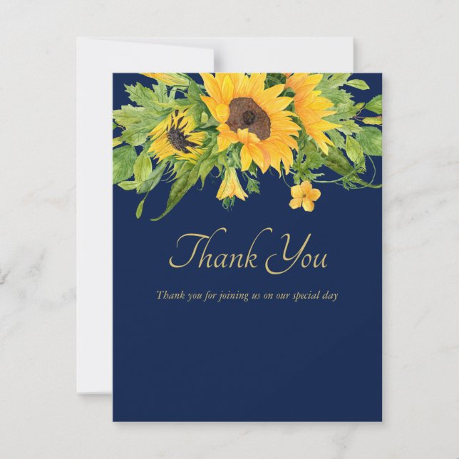 Thank you Sunflowers Navy Blue (Front)